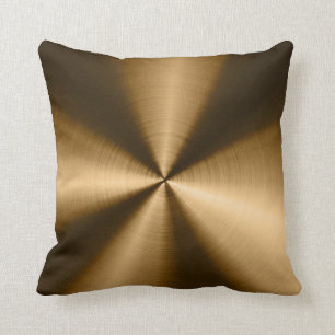 Coussin Aspect Brown brillant en acier inoxydable métalliq