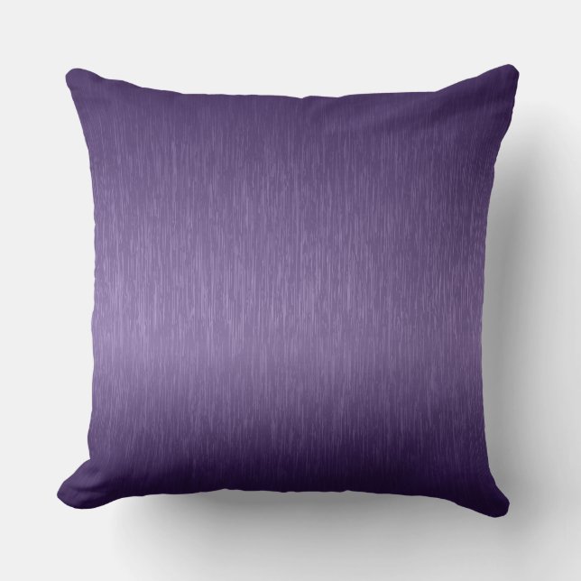 Coussin Aspect en aluminium brossé profond violet (Recto)