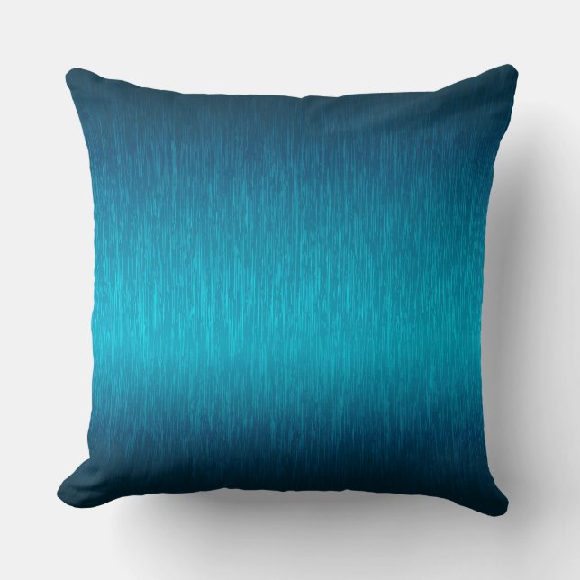 Coussin Aspect en aluminium brossé turquoise métallique (Recto)