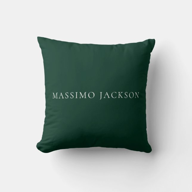 Coussin Aspect minimaliste vert foncé moderne et simple (Recto)