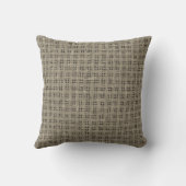 Coussin Aspect rustique de toile de jute, monogramme turqu (Verso)
