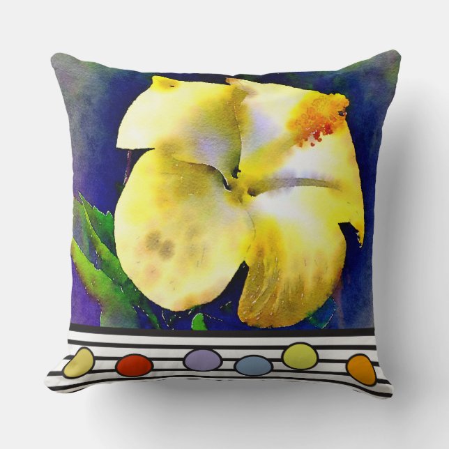 Coussin Assiette réversible Hibiscus (Recto)