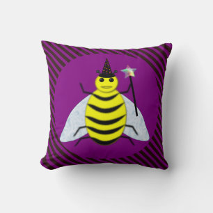 Coussin Assistant Abeille magique d'Halloween Purple et ba