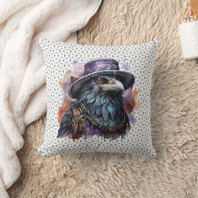 Coussin Assistant Aquarelle Raven Bird (Couverture)