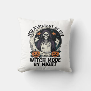 Coussin Assistant médical Sorcière d'Halloween Gravure Vin
