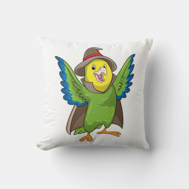 Coussin Assistant Parrot en tant qu'assistant avec Casquet (Recto)