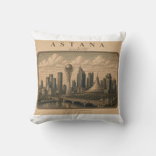 Coussin Astana   Conception de ville de voyage vintage