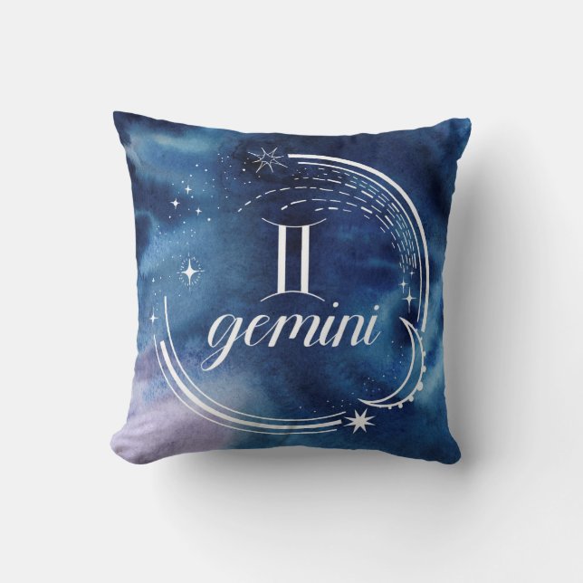 Coussin Astrologie aquarelle - Gemini (Recto)