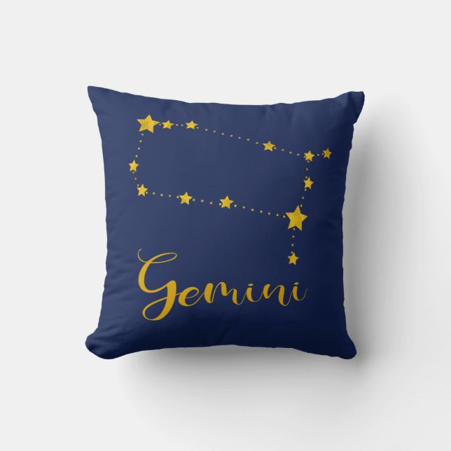 Coussin Astrologie de Gémeaux avec la constellation (Recto)