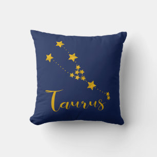 Coussin Astrologie de Taurus avec constellation d'étoiles