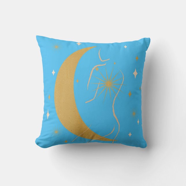 Coussin Astrologie du Zodiac - Étoile d'art de la ligne fé (Recto)