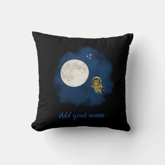 Coussin Astronaut Cat Throw Pillow (Recto)