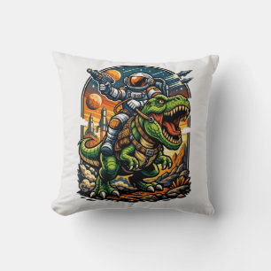Coussin Astronaute chevauchant un T-Rex – Dinosaure spatia