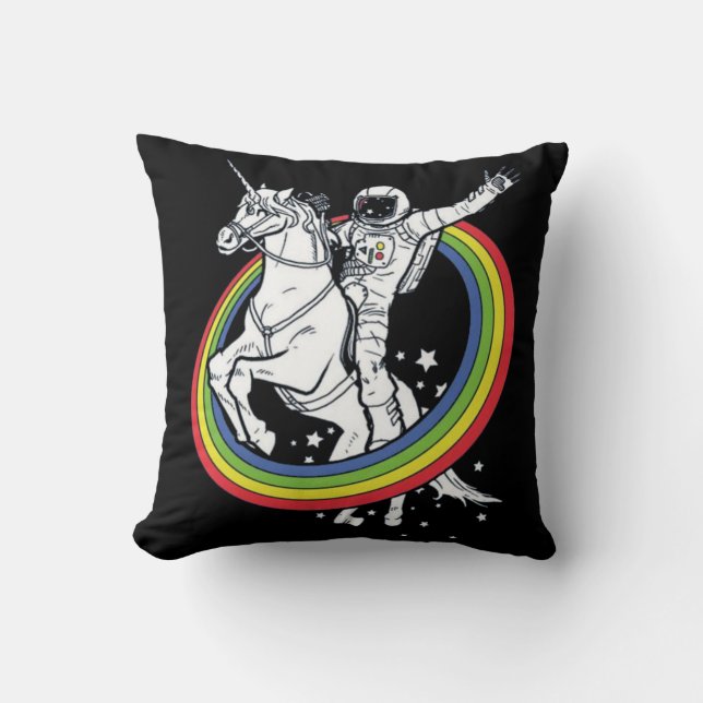 Coussin Astronaute chevauchant une licorne  (Recto)