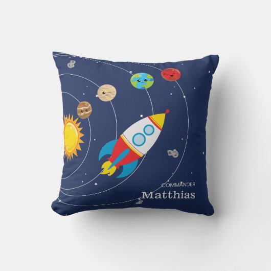 Coussin Astronaute de l'espace de Rocketship de planètes (Recto)
