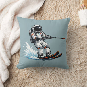 Coussin Astronaute faisant du ski nautique