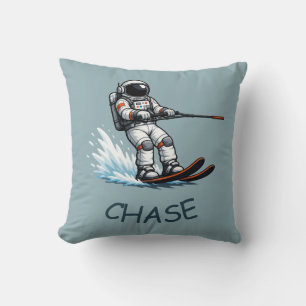 Coussin Astronaute faisant du ski nautique