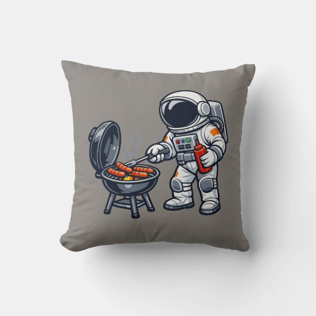 Coussin Astronaute faisant griller (Recto)