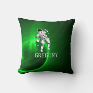 Coussin Astronaute Galaxie Verte Personnalisé