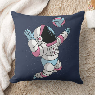 Coussin Astronaute jouant au volley-ball dans l'espace