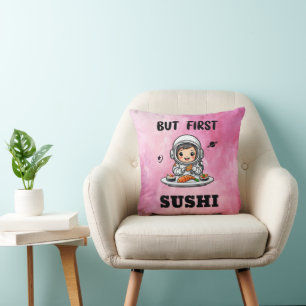 Coussin Astronaute mangeant du Sushi
