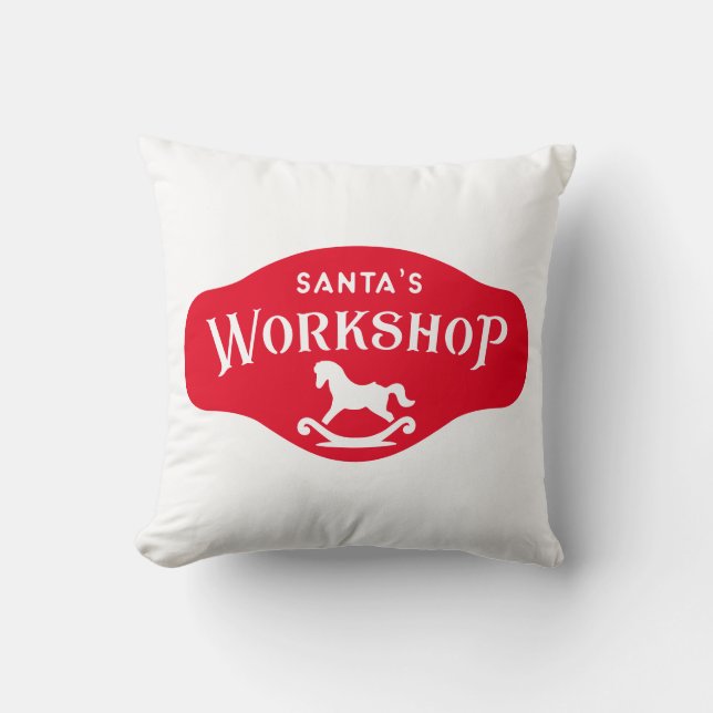 Coussin Atelier Père Noël réversible (Recto)