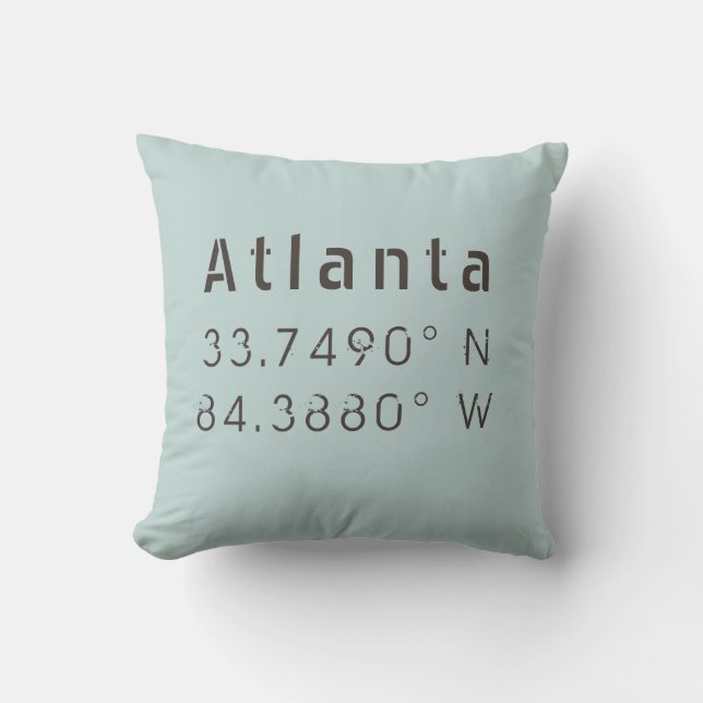 Coussin Atlanta Longitude Latitude Pillow (Recto)