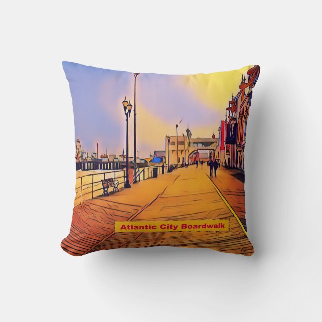 Coussin Atlantic City Beach Boardwalk (Recto)