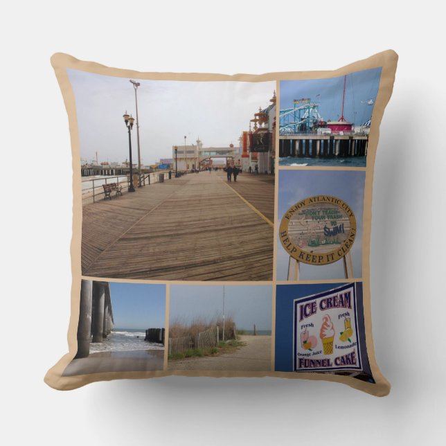Coussin Atlantic City Beach - Collage de photos (Recto)