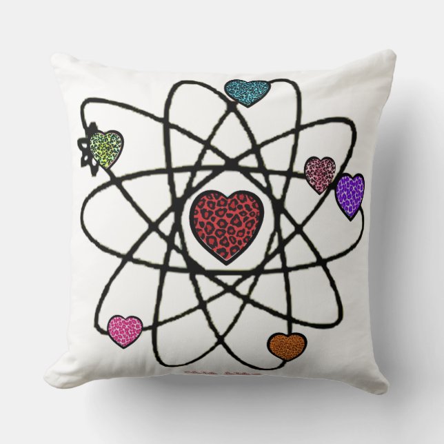 Coussin Atomic Saint-Valentin Cœurs Imprimés Léopard (Recto)