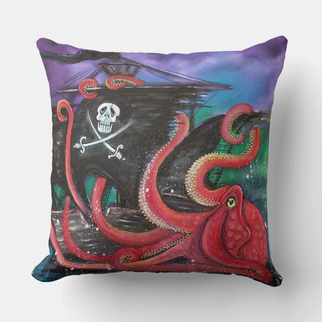 Coussin Attaque de bateau de pirate (Recto)