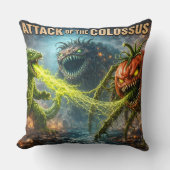 Coussin Attaque du film rétro de monstre géant jeter c (Recto)