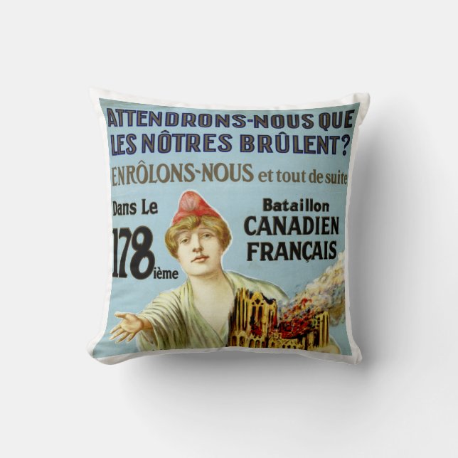 Coussin Attendrons-Nous Que Les Notre-Brulent (Recto)