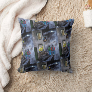 Coussin Attention à la Lune Peinture d'Alfred Fox