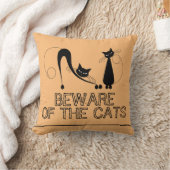 Coussin Attention aux chats, chat noir élégant (Couverture)