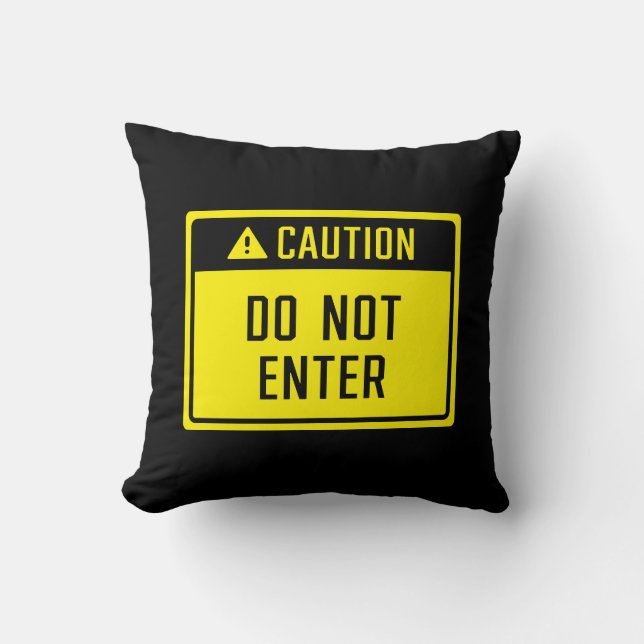 Coussin Attention Ne pas entrer de signe (Recto)