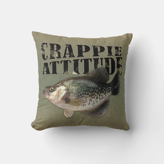 Coussin Attitude Crappie Pêche au poisson (Recto)