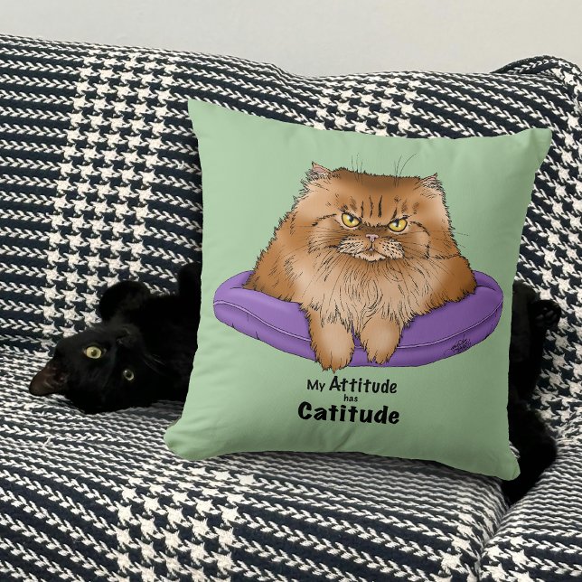 Coussin Attitude de chat drôle (Créateur téléchargé)