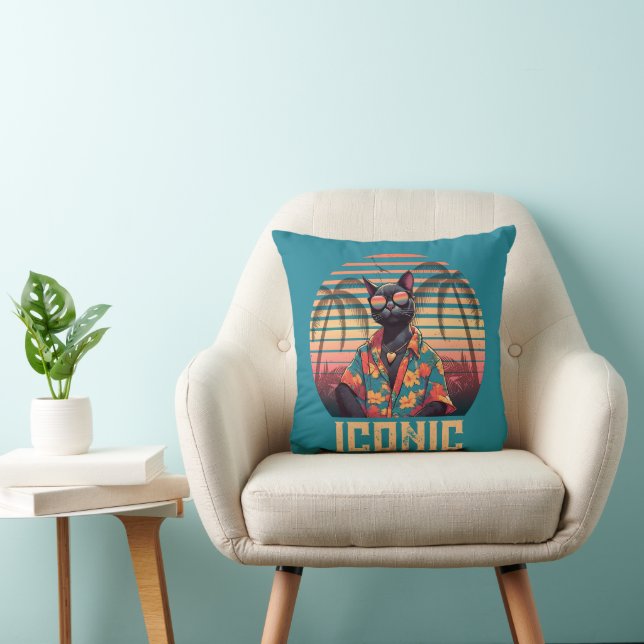 Coussin Attitude de chat Tropical intemporelle (Chaise)