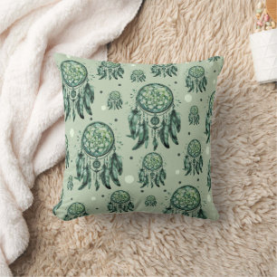 Coussin attrape-rêve vert en nœud celtique