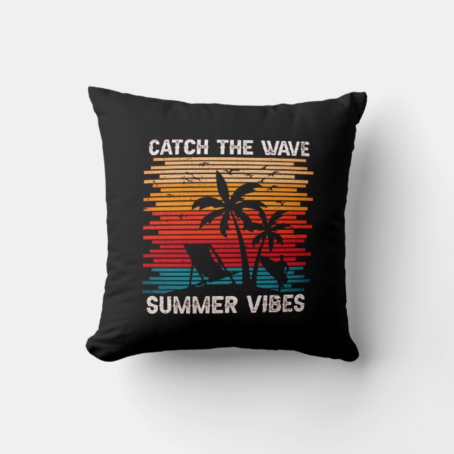 Coussin Attraper Les Vibes D'Été De La Vague (Recto)