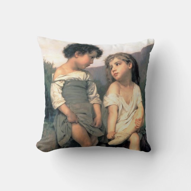Coussin Au bord du ruisseau, Bouguereau (Recto)