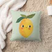 Coussin au citron souriant - Nourriture aux fruits (Couverture)