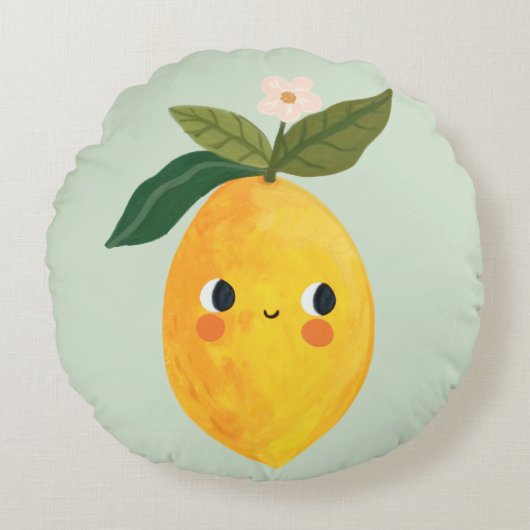 Coussin au citron souriant - Nourriture aux fruits (Devant)