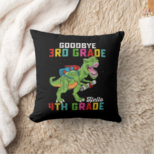 Coussin Au revoir 3e année Bonjour 4e année T Rex Dinosaur