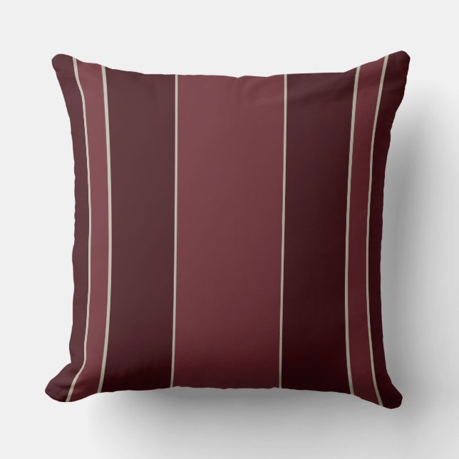 Coussin Aubergine et Rayures Rose (Recto)