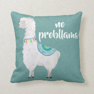 Coussin aucun carreau de lamas d'aquarelle de probllama