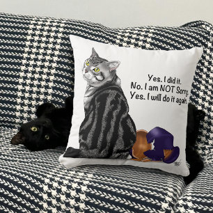 Coussin Aucun Remorque Tabby Chat Drôle