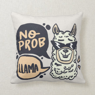 Coussin aucune illustration de lama de hippie de probllama