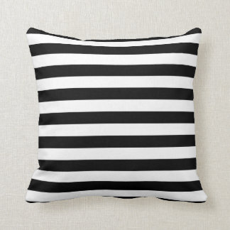 Coussin audacieux noir et blanc de rayure